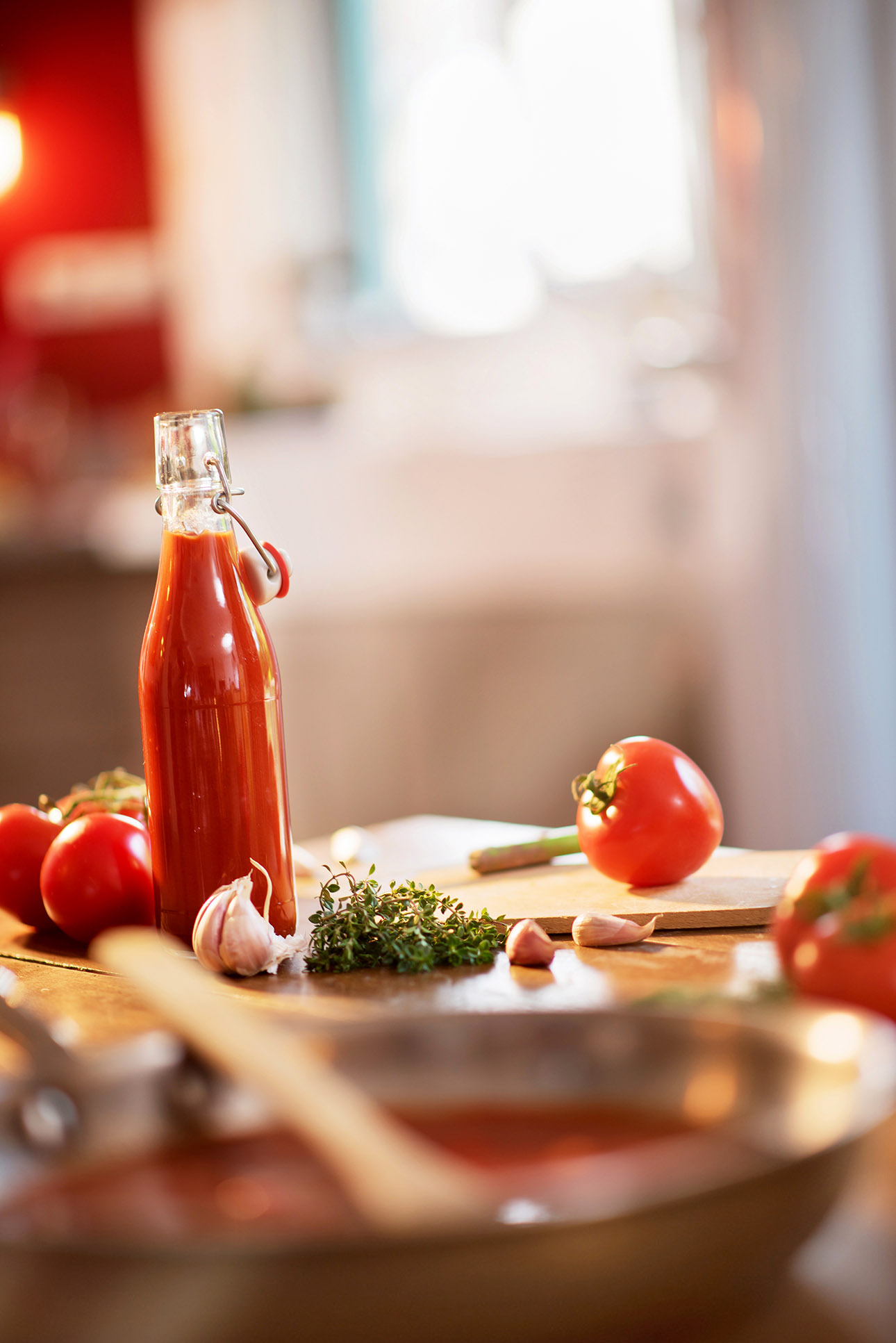 photo culinaire autour de la sauce tomate