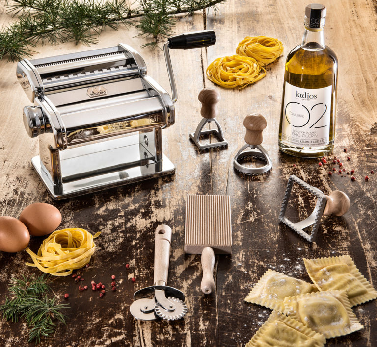 image art de la table, pâtes fraiches et huile d'olive
